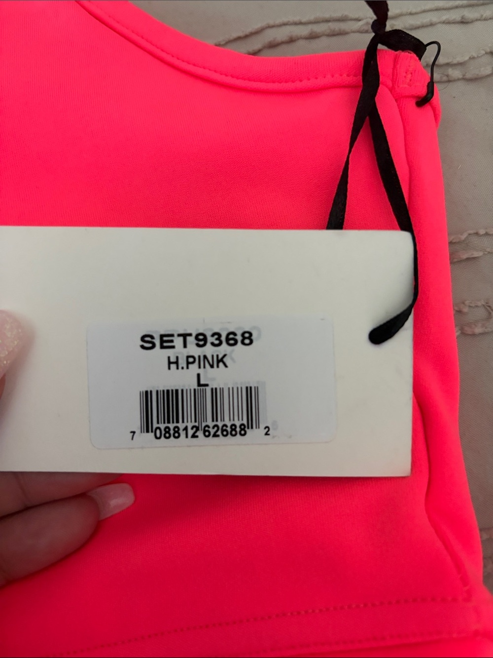Nike Hot Pink Drip-Logo Racerback Sports Bra - Picture 5 of 6